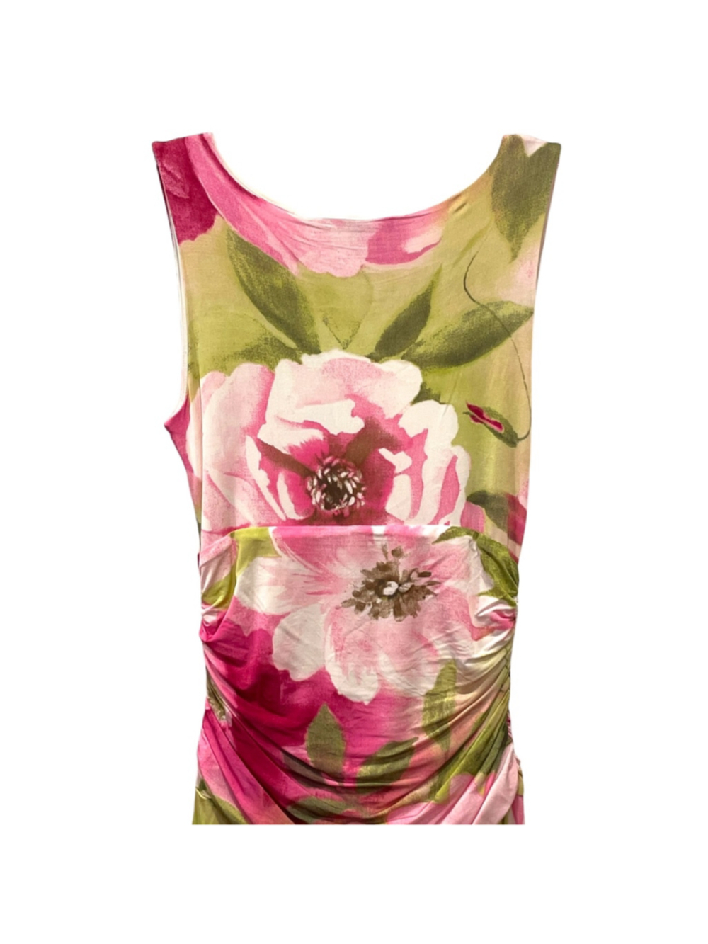 Karen Kane Womens Size Small Floral Sleeveless Midi Dress Watercolor Ruching - Picture 6 of 12